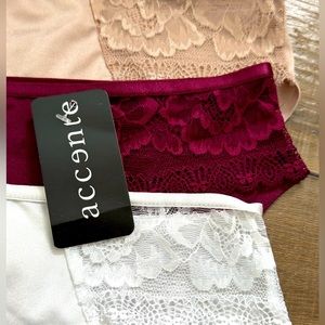 Luxury 3-Pack Silk Panties Set in Red, White & Beige - Elegant & Soft